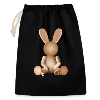 Illustrative wood look – charming rabbit figure - Gift Bag 30 x 45 cm - black - Front