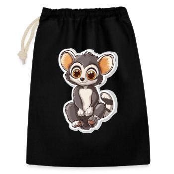 lemur - Gift Bag 30 x 45 cm - black - Front