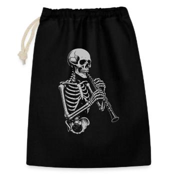 Skeleton Playing oboe - Gift Bag 30 x 45 cm - black - Front