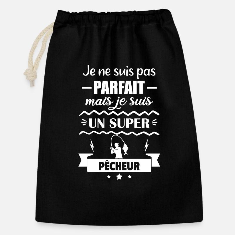 Pas parfait mais super pêcheur Pêche - Sac cadeau 30 x 45 cm - noir