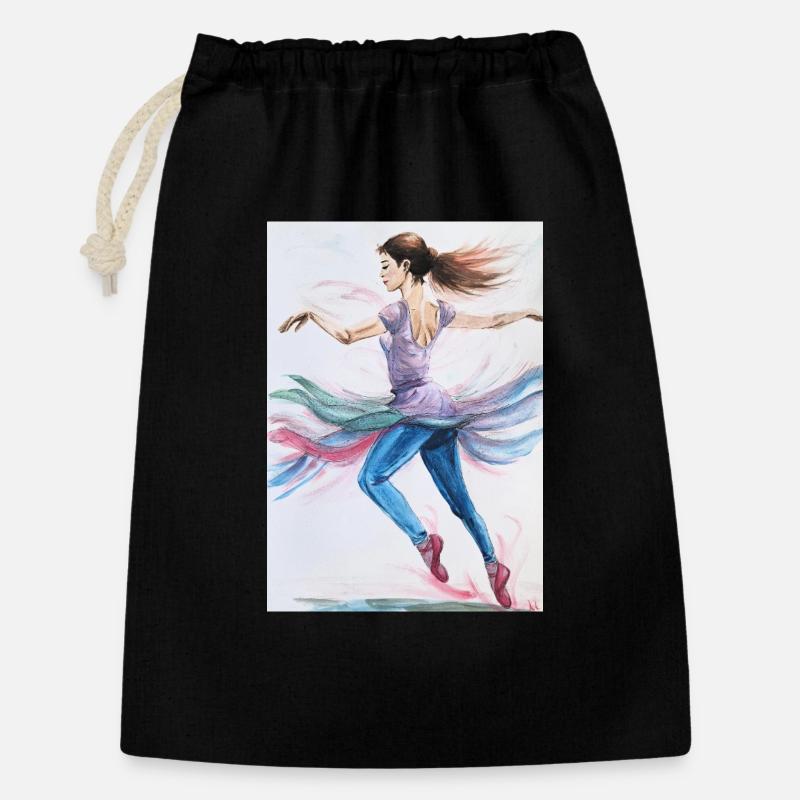 Swirling Dancer in Pastels - Gift Bag 30 x 45 cm - black