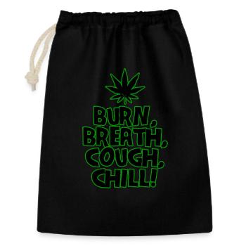 Chemise fumeuse de cultivateur de cannabis au cannabis Vibrades vertes - Sac cadeau 30 x 45 cm - noir - Devant