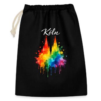 Kölner Karneval Jeck Rosenmontag lustig  - Geschenkbeutel aus Baumwolle (30 x 45 cm) - Schwarz - Vorne