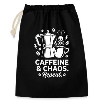 Chaos du café : Moka, Skull & Repeat - Sac cadeau 30 x 45 cm - noir - Devant
