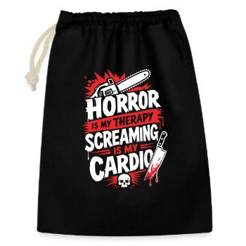 Horror Therapy Is My Cardio - Geschenkbeutel aus Baumwolle (30 x 45 cm) - Schwarz - Vorne