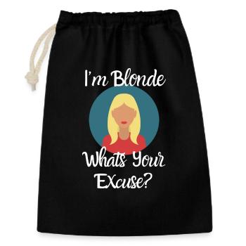 Blondes Haar - Geschenkbeutel aus Baumwolle (30 x 45 cm) - Schwarz - Vorne