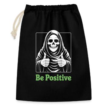 Be Positive Grim Reaper - Geschenkbeutel aus Baumwolle (30 x 45 cm) - Schwarz - Vorne