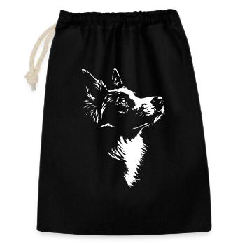 Border Collie Silhouette Hütehunde Hunde Wilsigns - Geschenkbeutel aus Baumwolle (30 x 45 cm) - Schwarz - Vorne