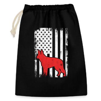 4. Juli USA Schäferhund - Geschenkbeutel aus Baumwolle (30 x 45 cm) - Schwarz - Vorne