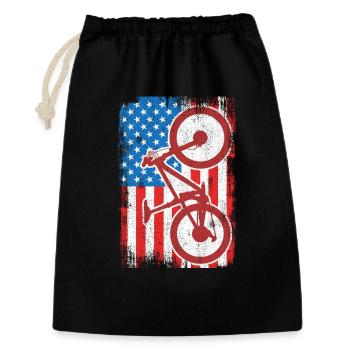 4 juillet USA VTT - Sac cadeau 30 x 45 cm - noir - Devant