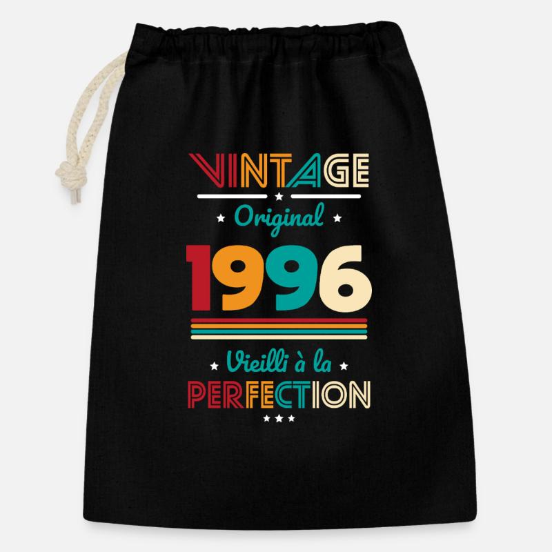 1996 – Vintage – Perfekt gereift - Geschenkbeutel aus Baumwolle (30 x 45 cm) - Schwarz