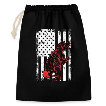 USA Flagge Patriotischer Break Dancer - Geschenkbeutel aus Baumwolle (30 x 45 cm) - Schwarz - Vorne