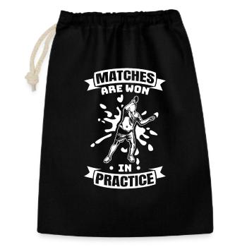 Citation de motivation pour le tennis de table - Sac cadeau 30 x 45 cm - noir - Devant