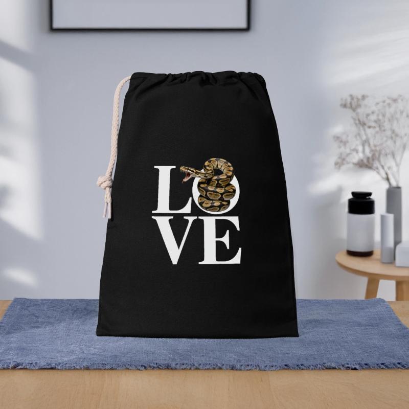 Königspython Schlangen LOVE Terrarium Python Geschenkbeutel aus Baumwolle (30 x 45 cm)