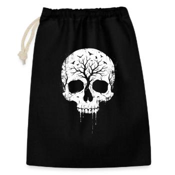 Totenkopf Shirt für Dark Art Fans - Geschenkbeutel aus Baumwolle (30 x 45 cm) - Schwarz - Vorne
