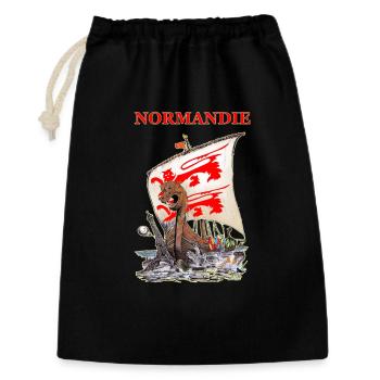 DRAKKAR NORMANDIE Kreation Louis RUNEMBERG © Adagp - Geschenkbeutel aus Baumwolle (30 x 45 cm) - Schwarz - Vorne