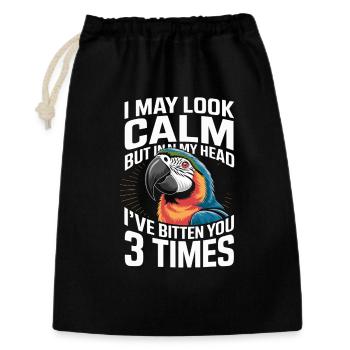 Parrot saying I seem calm but in my - Gift Bag 30 x 45 cm - black - Front
