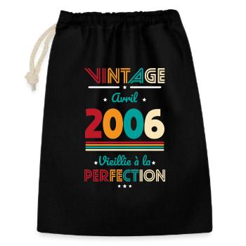 Anniversaire 20 ans - Vintage - Avril 2006 - Sac cadeau 30 x 45 cm - noir - Devant