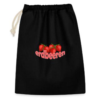ERDBEEREN - Geschenkbeutel aus Baumwolle (30 x 45 cm) - Schwarz - Vorne