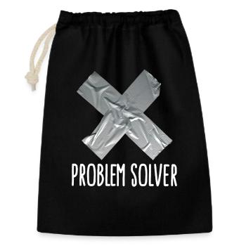 Problem solver lustig Klebeband Mann Vater - Geschenkbeutel aus Baumwolle (30 x 45 cm) - Schwarz - Vorne