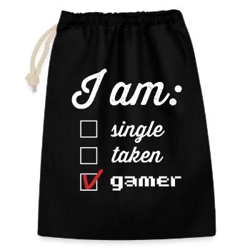 Player status: single taken gamer - Gift Bag 30 x 45 cm - black - Front