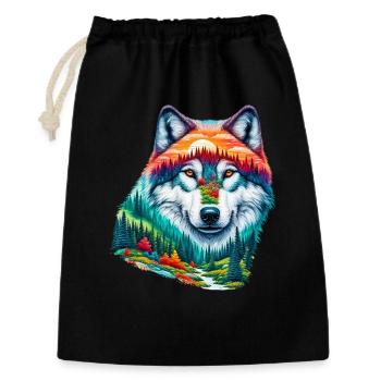 Loup - Sac cadeau 30 x 45 cm - noir - Devant