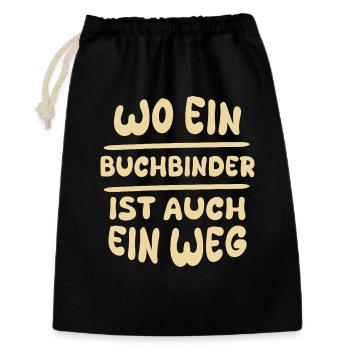 Gift for Bookbinder - Gift Bag 30 x 45 cm - black - Front