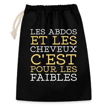 Humor Abs Schwachhaar-Mann T-Shirt - Geschenkbeutel aus Baumwolle (30 x 45 cm) - Schwarz - Vorne