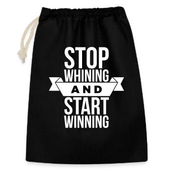 Arrête de te plaindre, commence à gagner - Motivation White - Sac cadeau 30 x 45 cm - noir - Devant