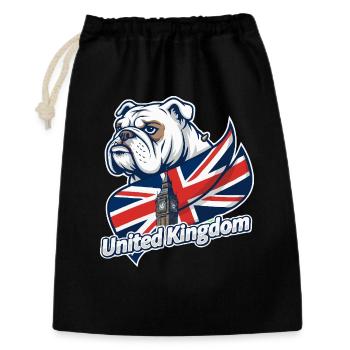 Bulldog with UK flag and Big Ben - Gift Bag 30 x 45 cm - black - Front