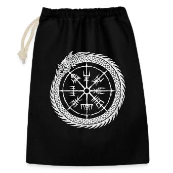 Vegvisir Midgard Serpent - Boussole viking - Sac cadeau 30 x 45 cm - noir - Devant