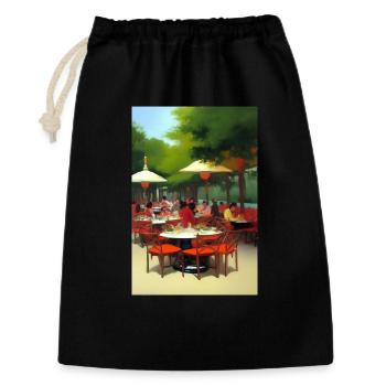 Outdoor Asian Cafe - Gift Bag 30 x 45 cm - black - Front