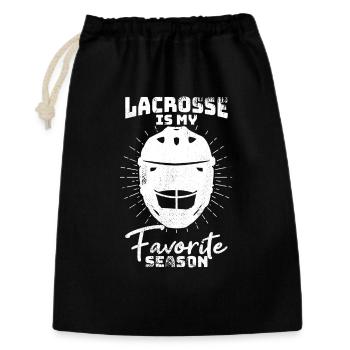 Lacrosse Spieler Spruch - Geschenkbeutel aus Baumwolle (30 x 45 cm) - Schwarz - Vorne