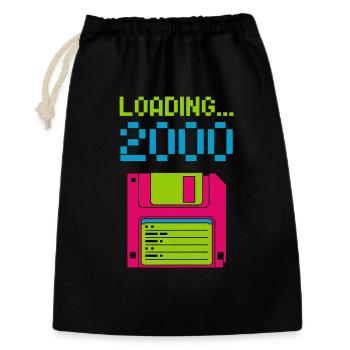 Loading 2000 Disketten-Design Retro Pixel Design - Geschenkbeutel aus Baumwolle (30 x 45 cm) - Schwarz - Vorne