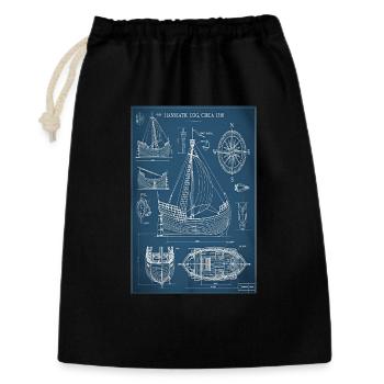 Plan de rouage hanséatique | Plan du bâtiment historique - Sac cadeau 30 x 45 cm - noir - Devant