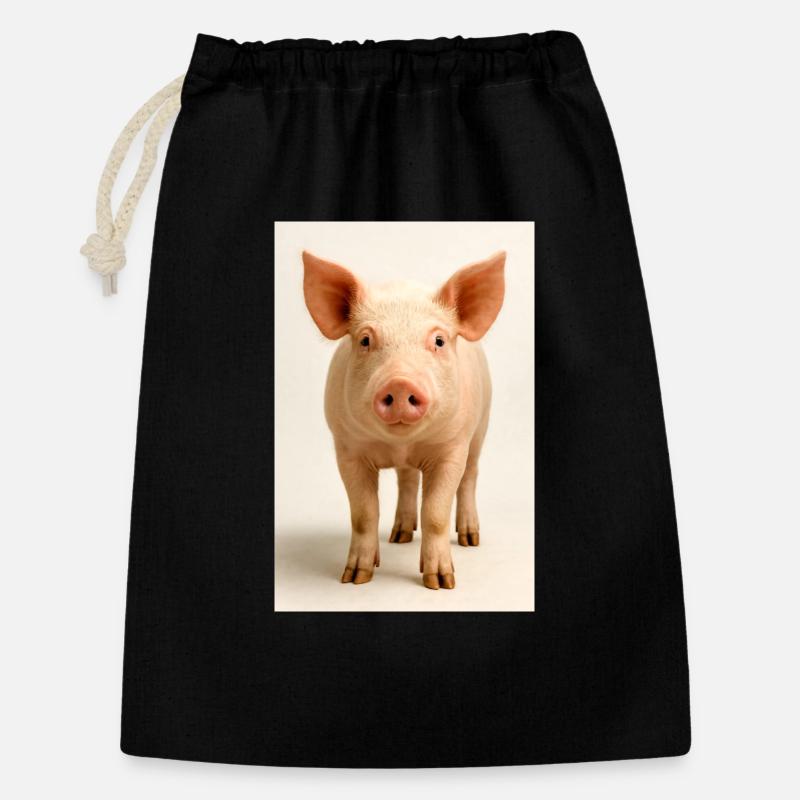 Cochon pastel - Sac cadeau 30 x 45 cm - noir