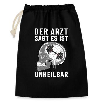 Le médecin dit que c'est incurable. Salle de sport cérébrale aux rayons X - Sac cadeau 30 x 45 cm - noir - Devant