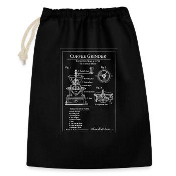 Plan d’entraînement pour moulin à café vintage - Sac cadeau 30 x 45 cm - noir - Devant