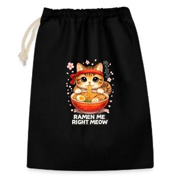 Ramen Chat - Sac cadeau 30 x 45 cm - noir - Devant