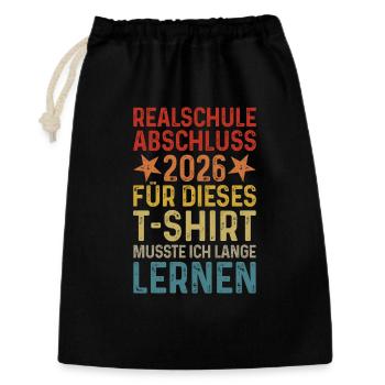 Realschulabschluss 2026 - Abschluss Realschule - Geschenkbeutel aus Baumwolle (30 x 45 cm) - Schwarz - Vorne