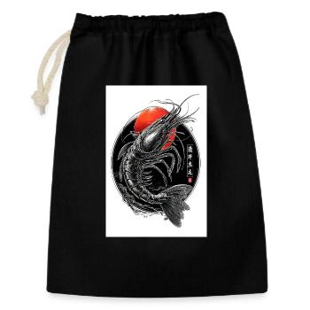 Crevettes à encre cramoisie dans le cercle - Sac cadeau 30 x 45 cm - noir - Devant