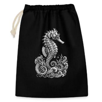 Ornate Seahorse Tide Silhouette - Gift Bag 30 x 45 cm - black - Front