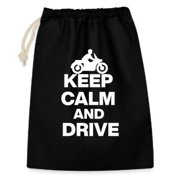 RESTE CALME ET CONDUIS ! MOTO MOTO FRITHEIT blanc - Sac cadeau 30 x 45 cm - noir - Devant
