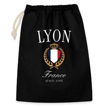 Marseille Frankreich Wappen Krone – Reise Souvenir - Geschenkbeutel aus Baumwolle (30 x 45 cm) - Schwarz - Vorne