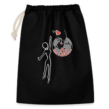 Donnez de l’amour - Sac cadeau 30 x 45 cm - noir - Devant
