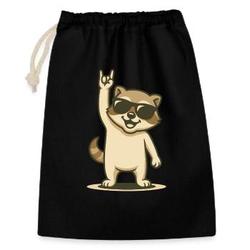 Bébé Rock’n’Raccoon - Sac cadeau 30 x 45 cm - noir - Devant