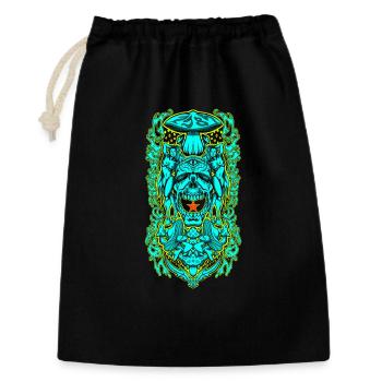 Psychedelic Skull Portal – Occult Mushroom Vision - Gift Bag 30 x 45 cm - black - Front