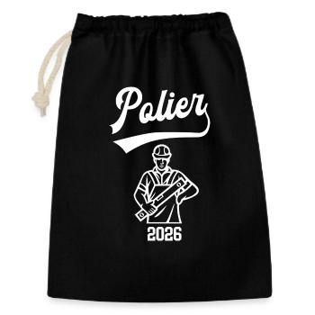 Polier 2026 Ausbildung Beruf Bauleiter Bauarbeiter - Geschenkbeutel aus Baumwolle (30 x 45 cm) - Schwarz - Vorne