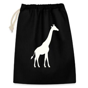 Giraffe Silhouette - Geschenkbeutel aus Baumwolle (30 x 45 cm) - Schwarz - Vorne