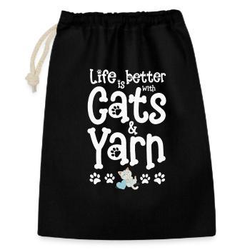 Knitting knitting yarn - Gift Bag 30 x 45 cm - black - Front